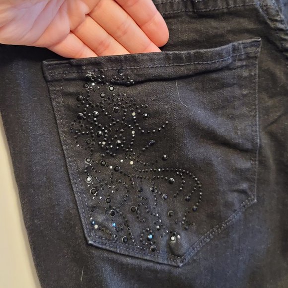 NYDJ Not Your Daughter's Jeans Black Gemstone Embellished Jeans - Picture 4 of 8